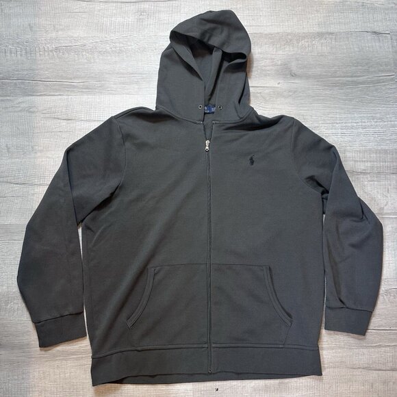 Polo Ralph Lauren Gray Zip Up Hoodie Double Knit Tech Performance Jacket Sz 2XL - Picture 1 of 8